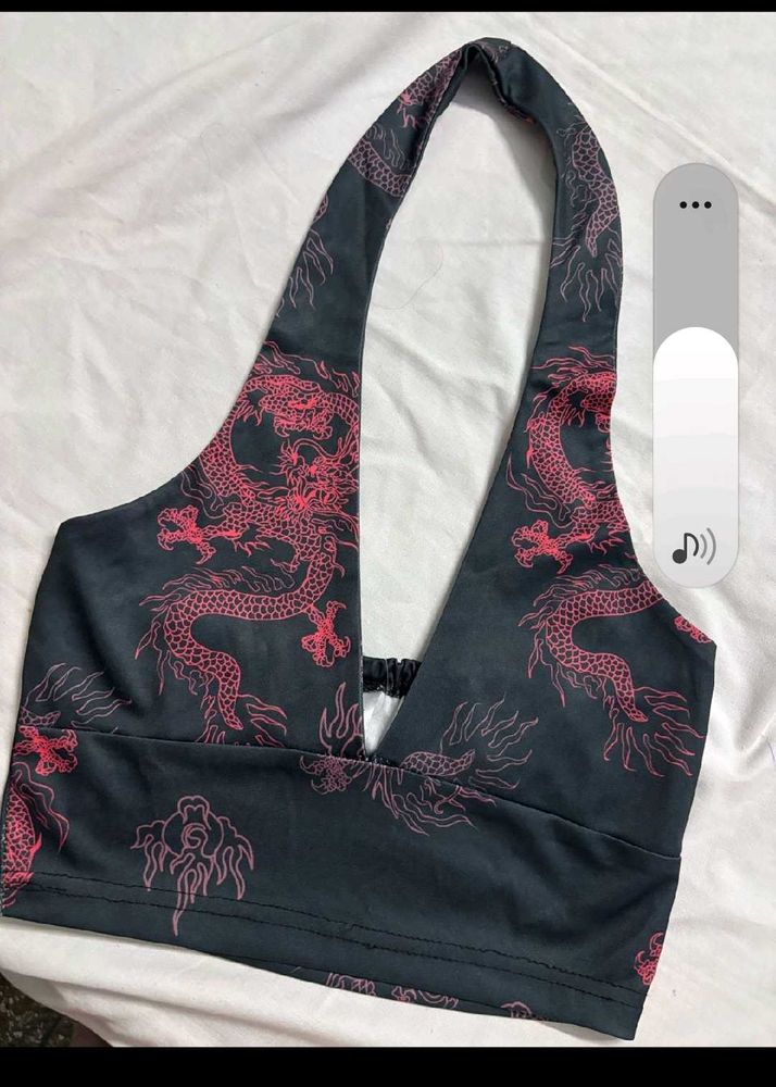 Dragon Print Halter Top