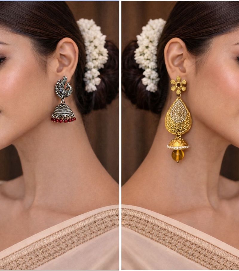 Stunning Jhumka Earrings ( Pack of 2)