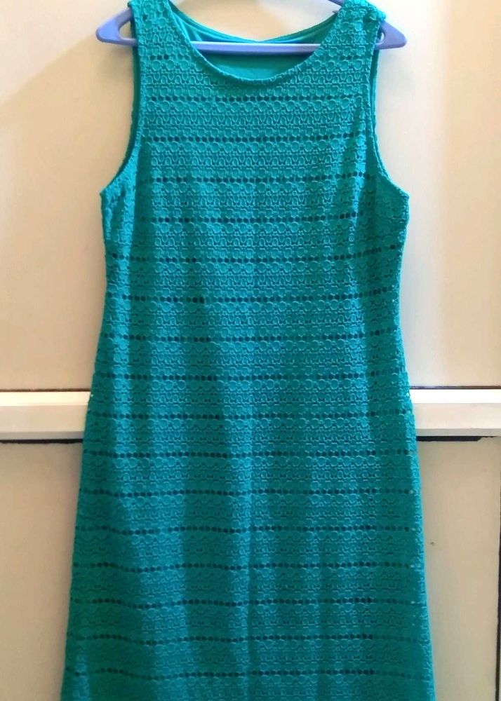 Long Green Net Dress