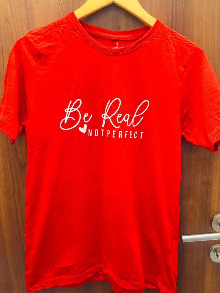 Red &#39;Be Real&#39; Graphic Tee