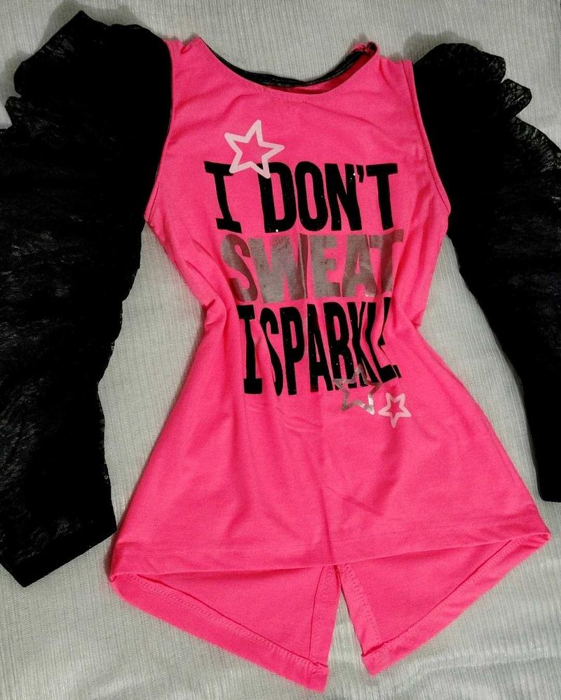 Pink Sparkle Girls' Top ❣️