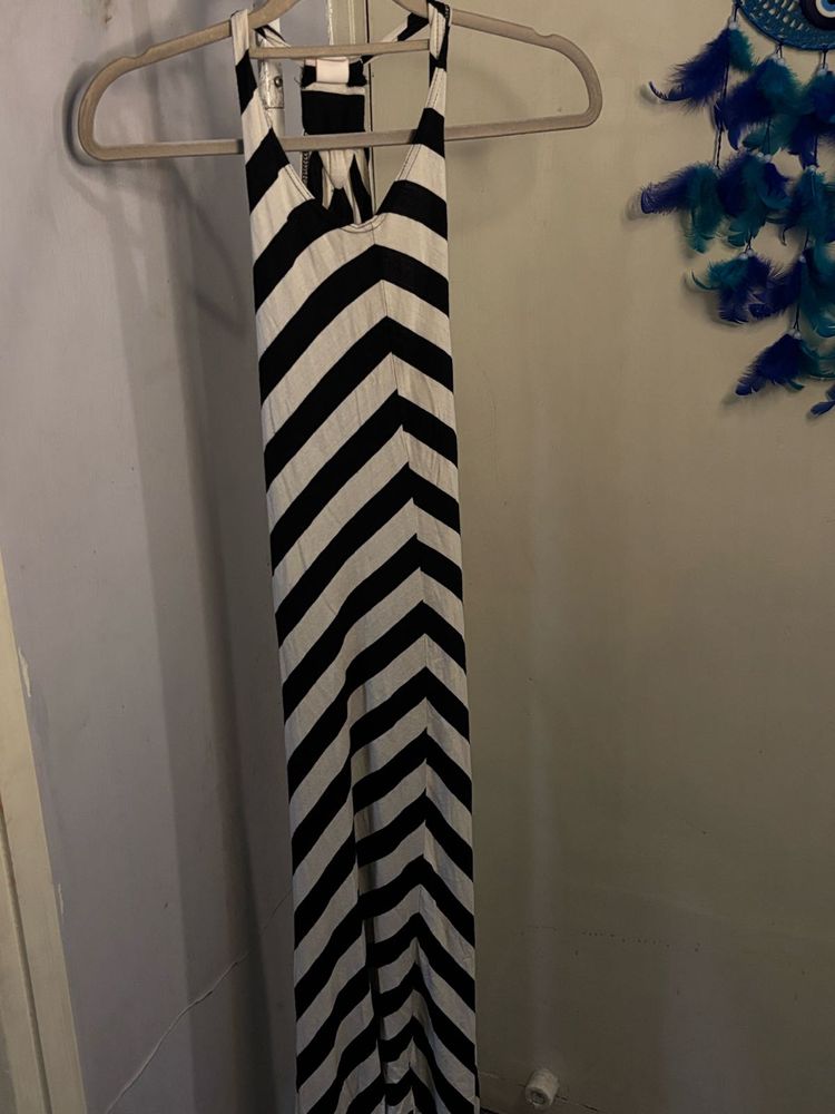 Striped Halter Maxi Dress