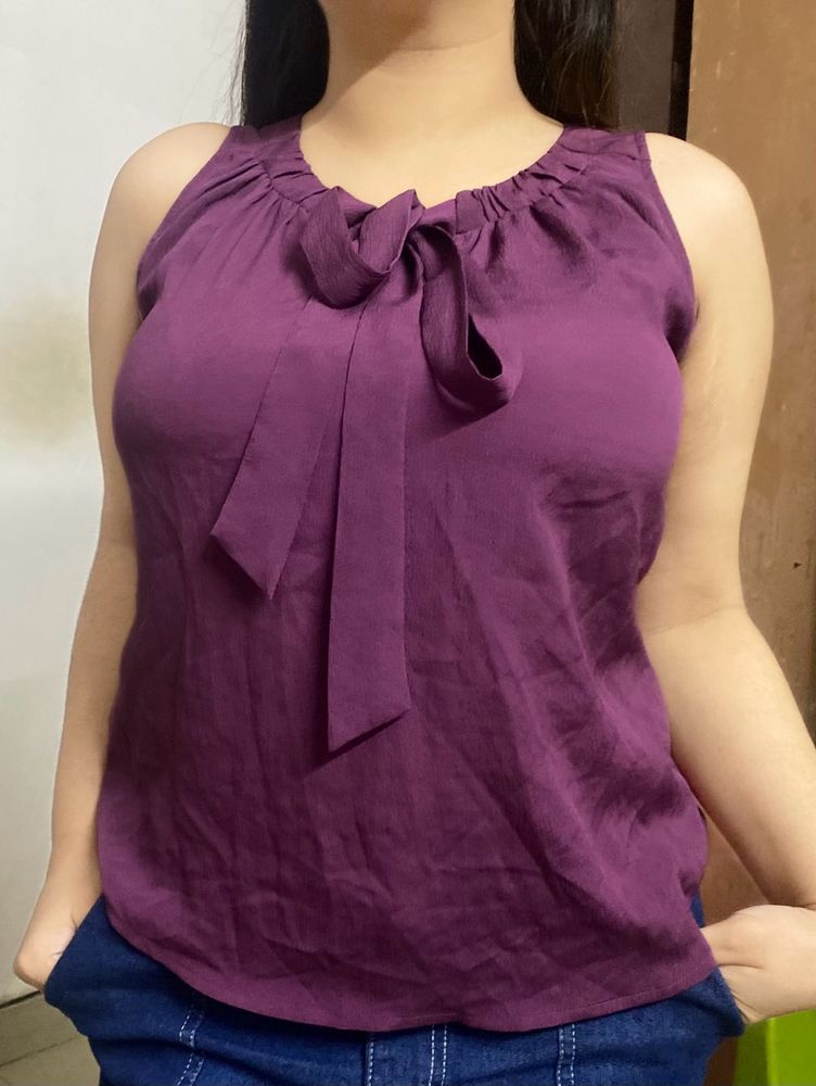 Elegant Purple Sleeveless Top