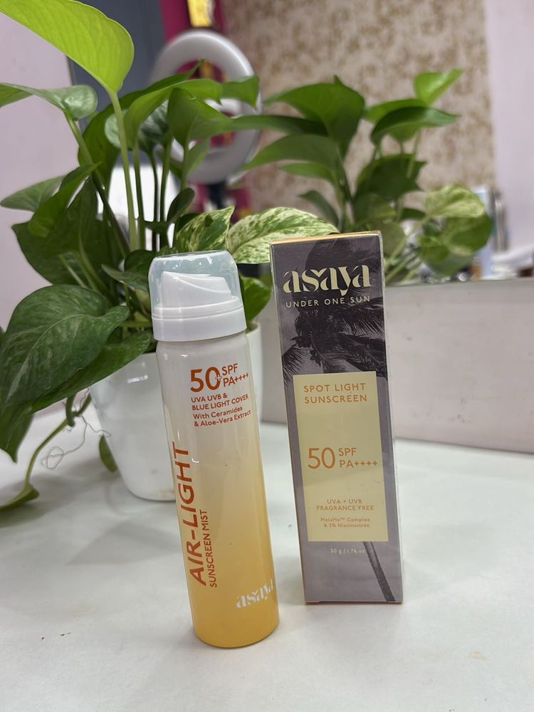 Asaya Sunscreen Combo – Air-Light Mist + Spot Ligh