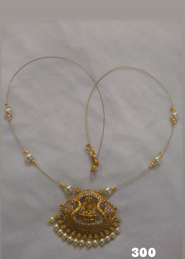 Elegant Gold-Tone Lakshmi Pendant