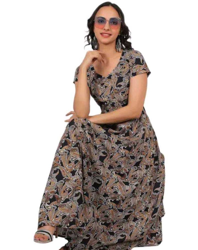 Paisley Print Maxi Dress