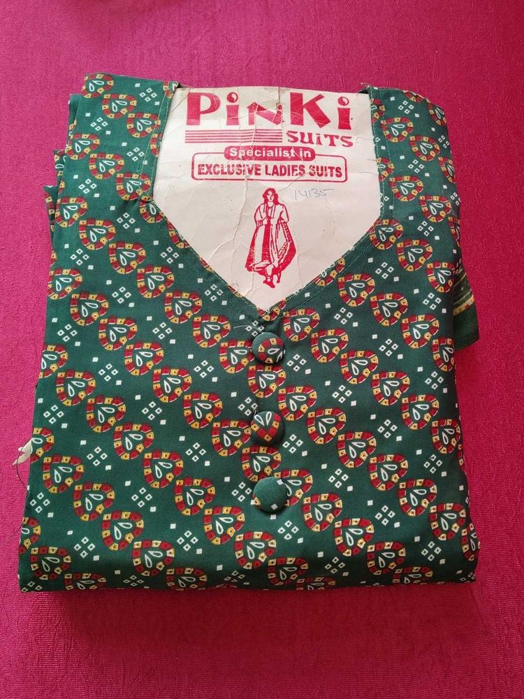 Green Printed Kurta Set