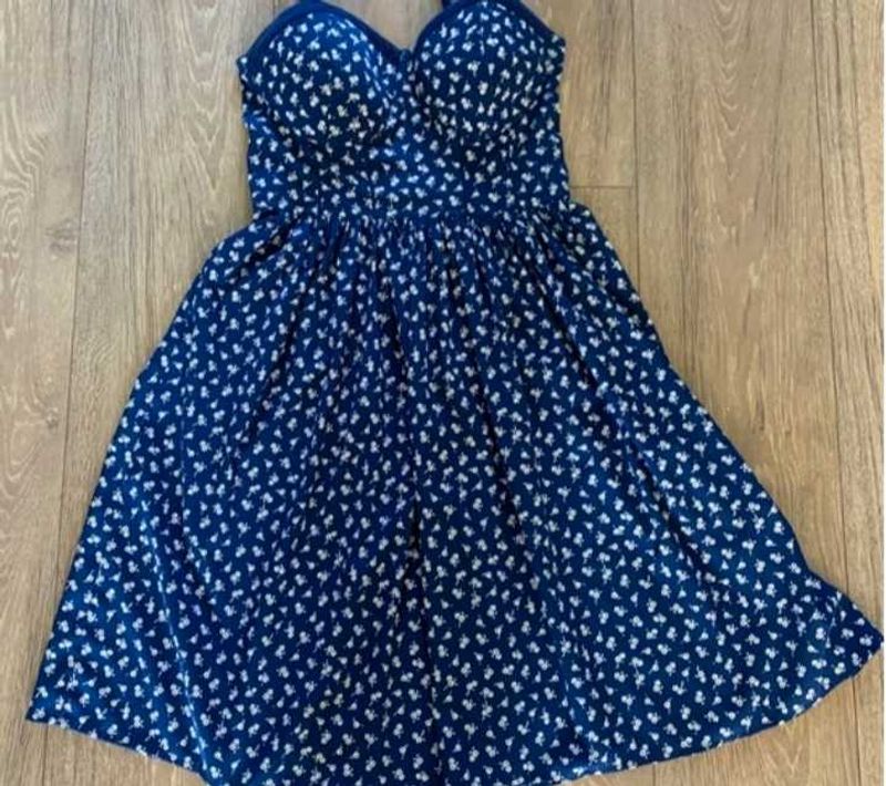Floral Print - Polka Dots Mini Dress
