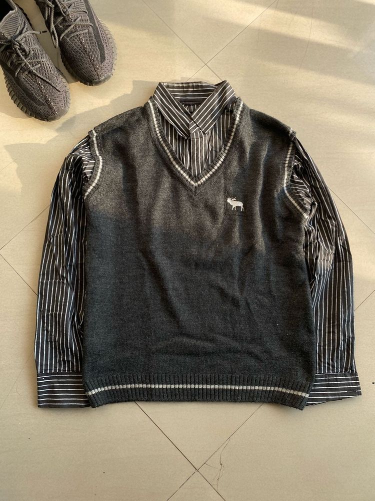 Sweater Vest &amp; Shirt Combo
