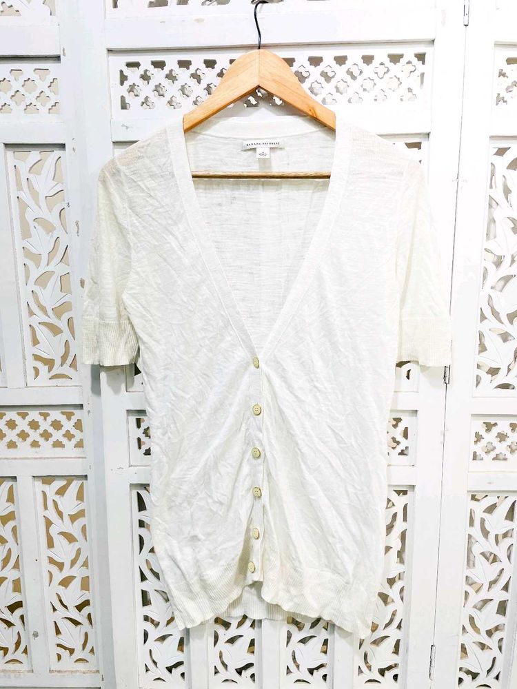 Imported White Button-Down Top A