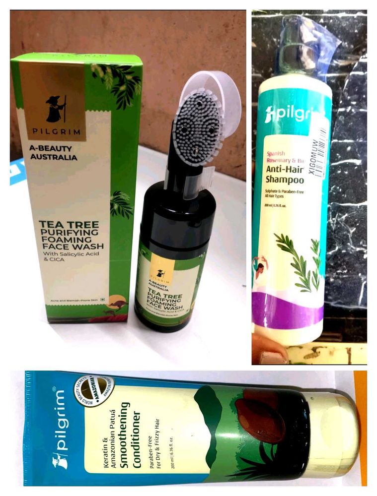 Brand New Pilgrim Face Wash, Conditioner, Shampoo