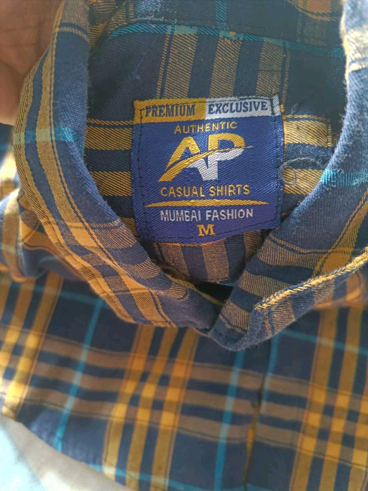 AP Casual Shirt - Blue &amp; Yellow Plaid