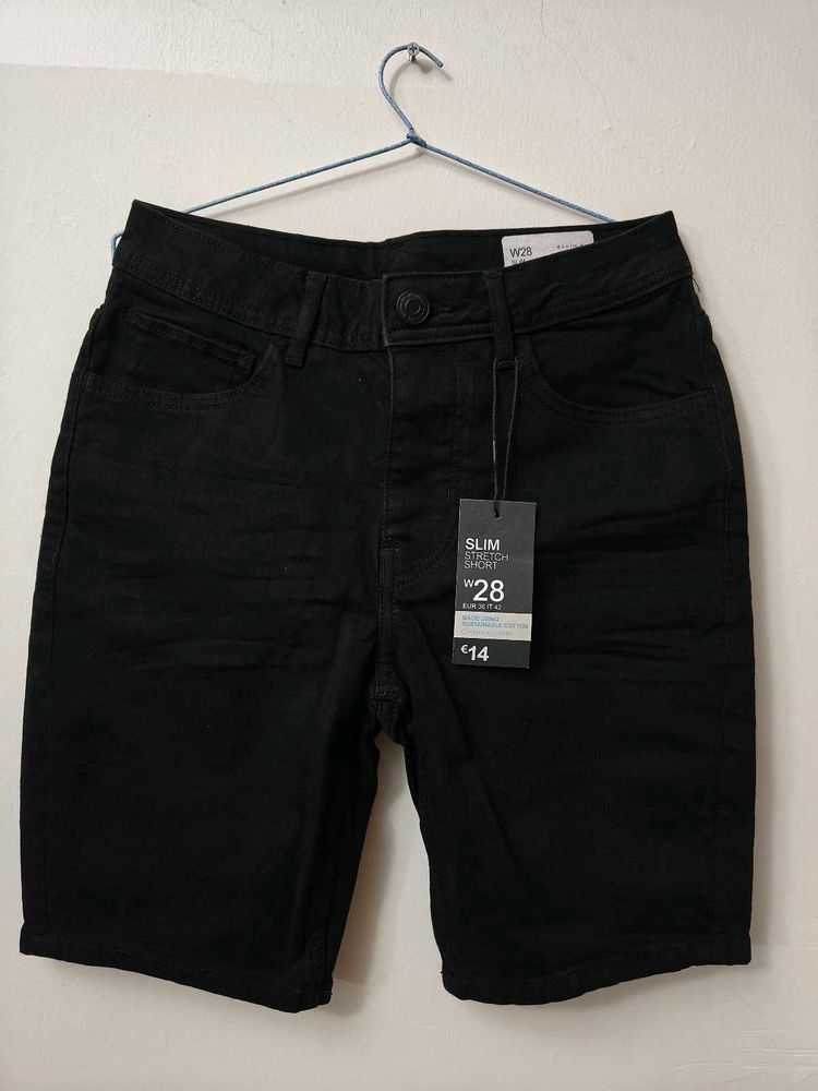 Black Denim Shorts