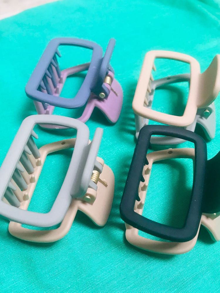 Pack Of 4 Rectangle Claw Clip Asethetic