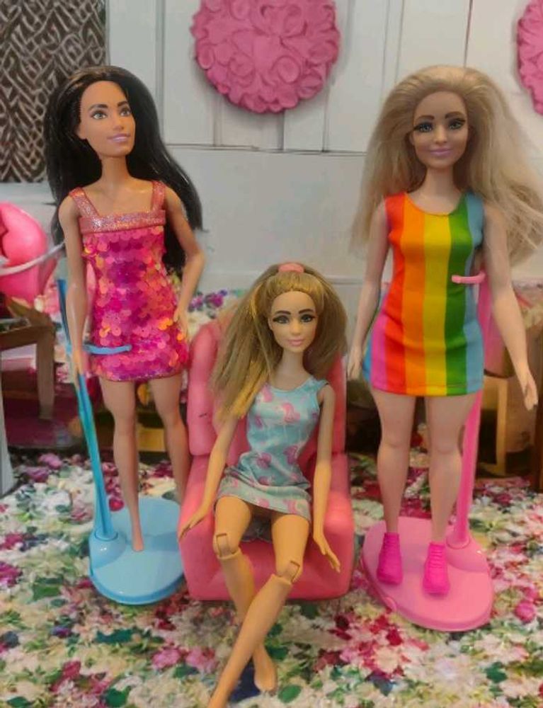 Three Gorgeous Fashionista Barbie Dolls