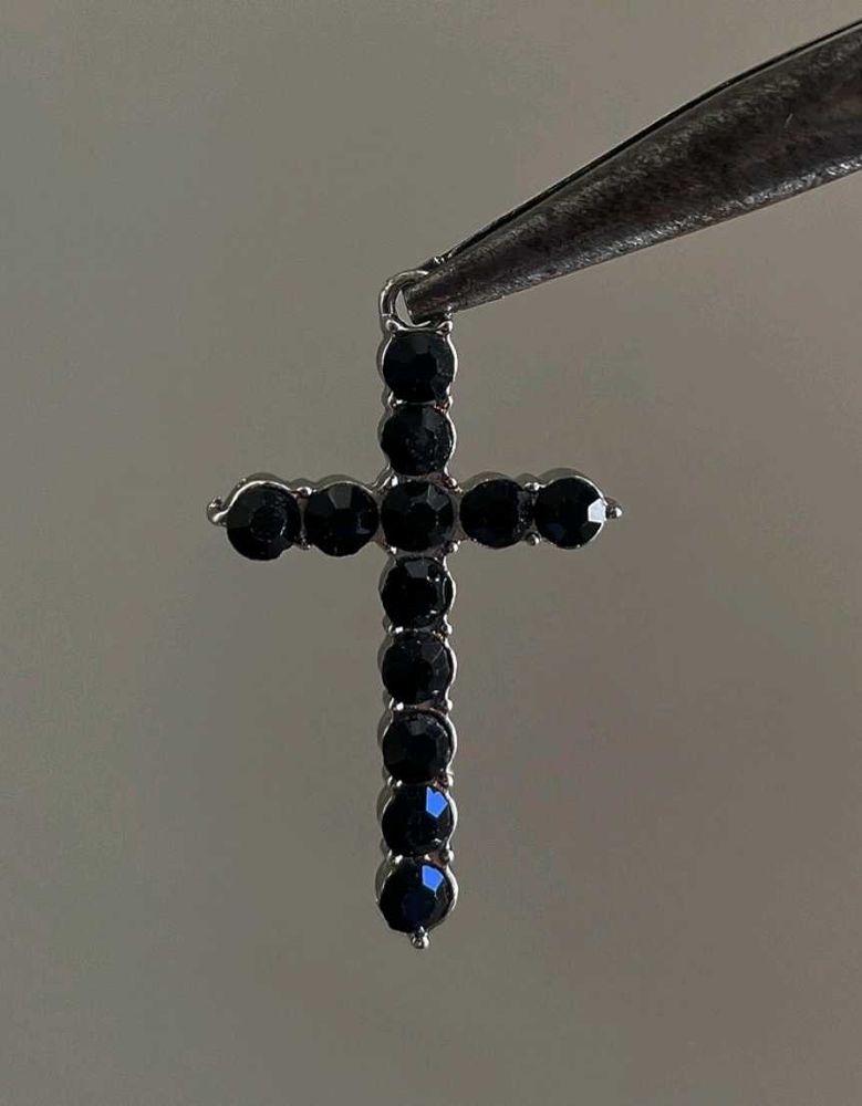 Black Stone Cross Pendant