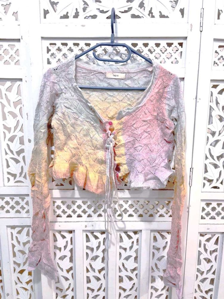 ✈️ Imported Tie-Dye Knit Cardigan D