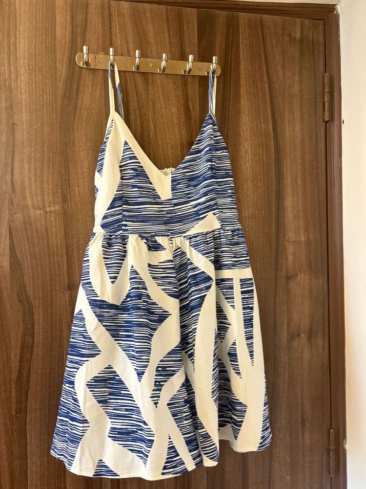 Blue &amp; White Print Dress
