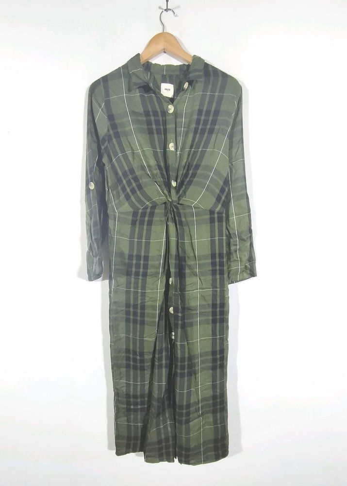 Olive And Black Checks Dress (Women&#39;s)