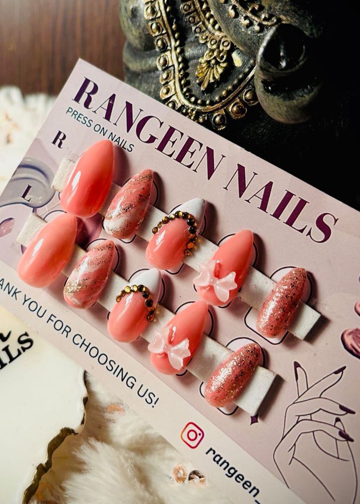 RANGEN Peach Press On Nails
