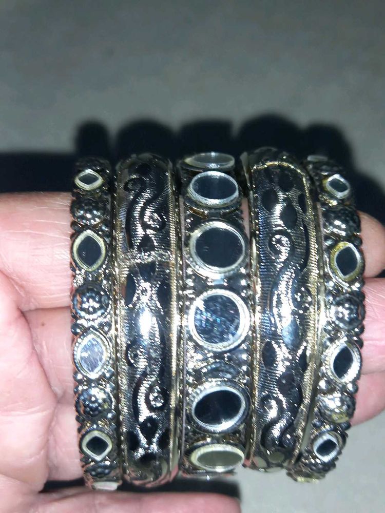 One Hand Bangles Selver Colour