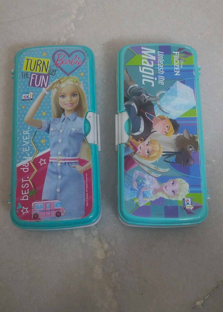 Frozen And Barbie Pencil Boxes
