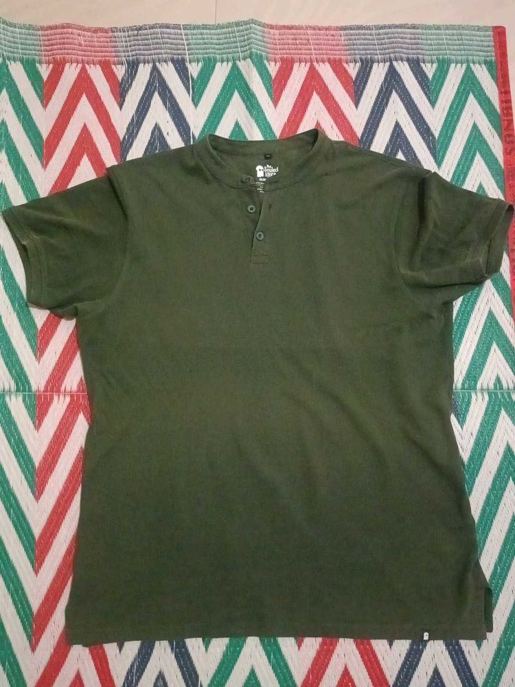 Olive Green Henley Shirt