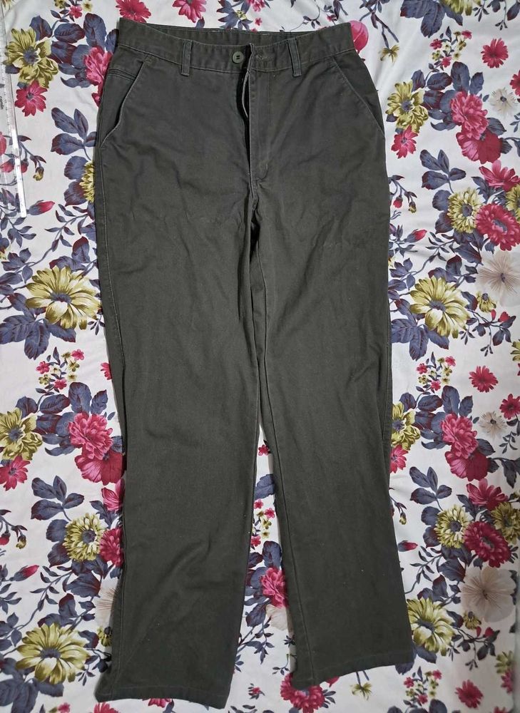 Olive Green Straight Leg Pants