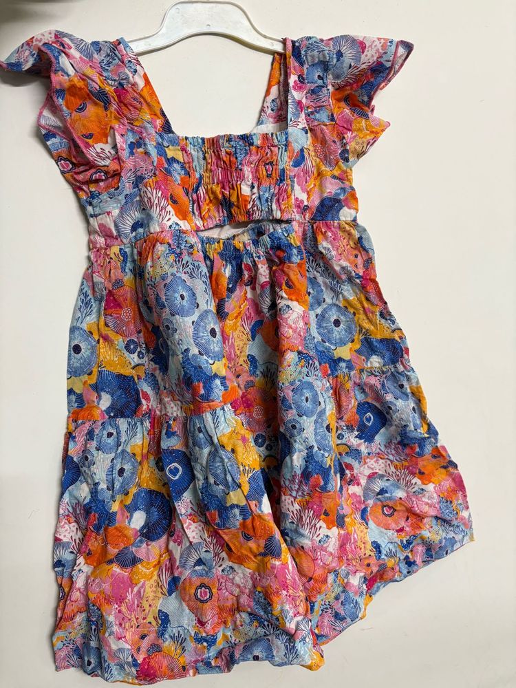 Floral Print Girls Dress for 4-6 year girl