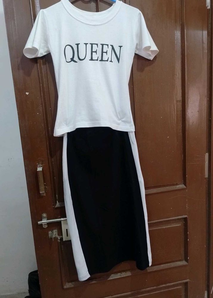Queen Top &amp; Black Skirt Set