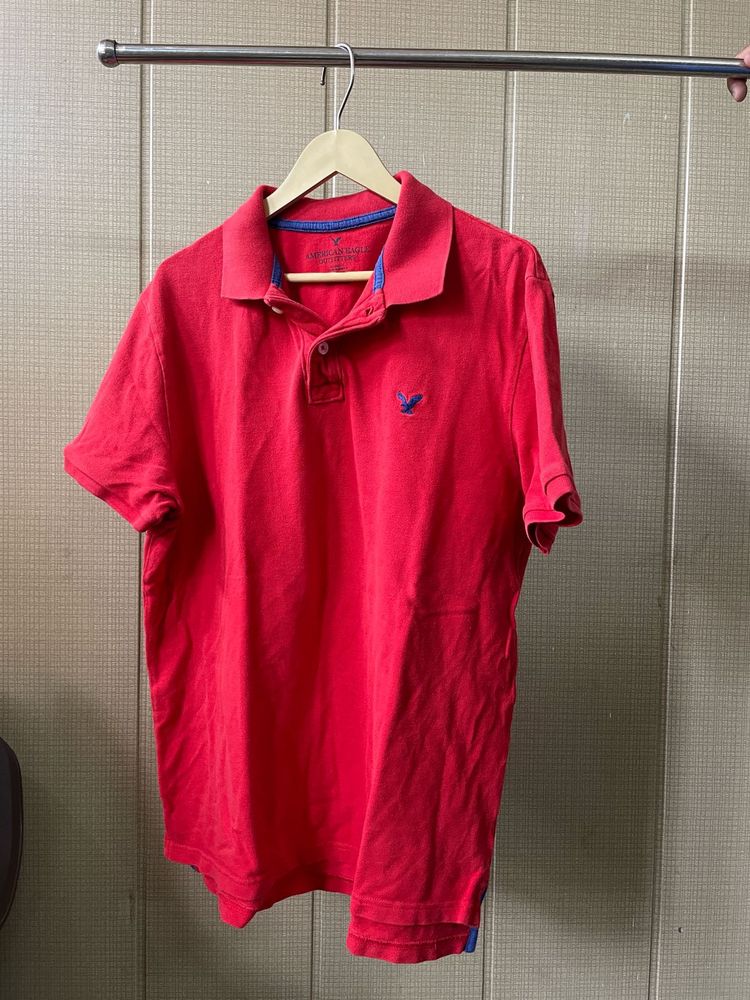 American Eagle Red Polo Shirt