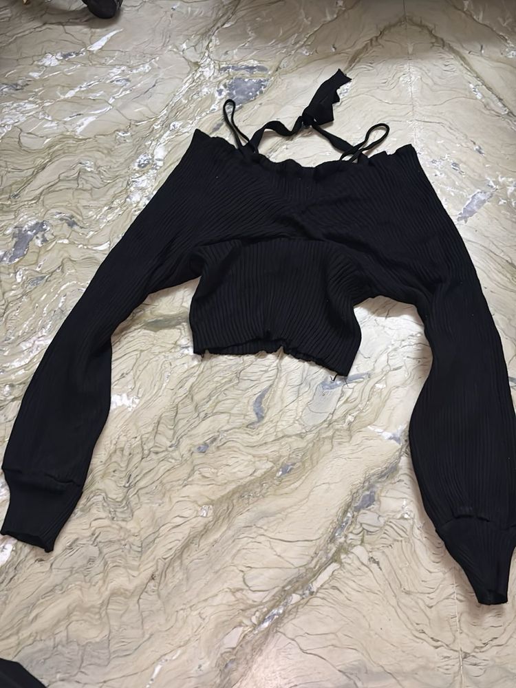 Stylish Black Crop Top