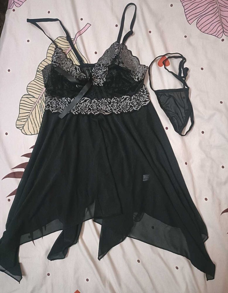 Black Babydoll Nightwear Dress