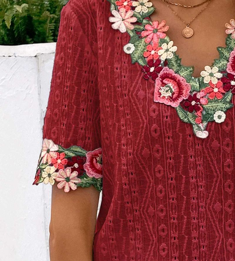 Floral Embroidered Top
