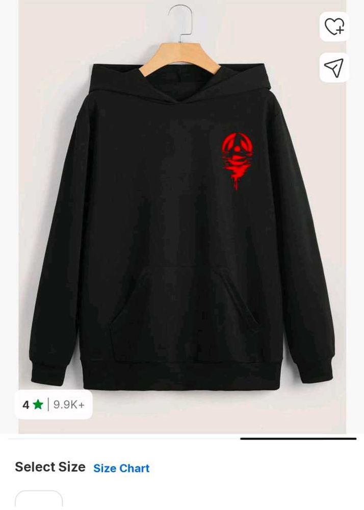 Black Anime Print Hoodie