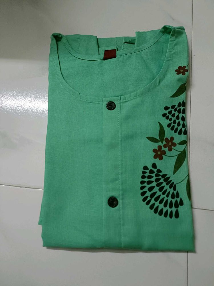 Green Colour A- Line Kurta