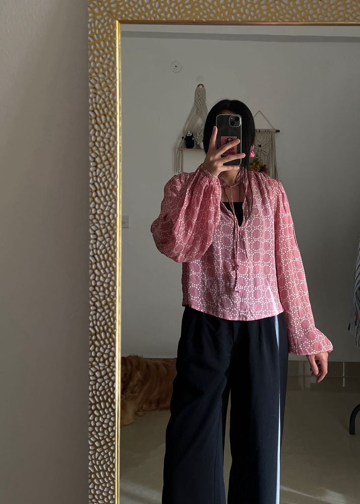 MINT VELVET  PINK Geometric Print Blouse