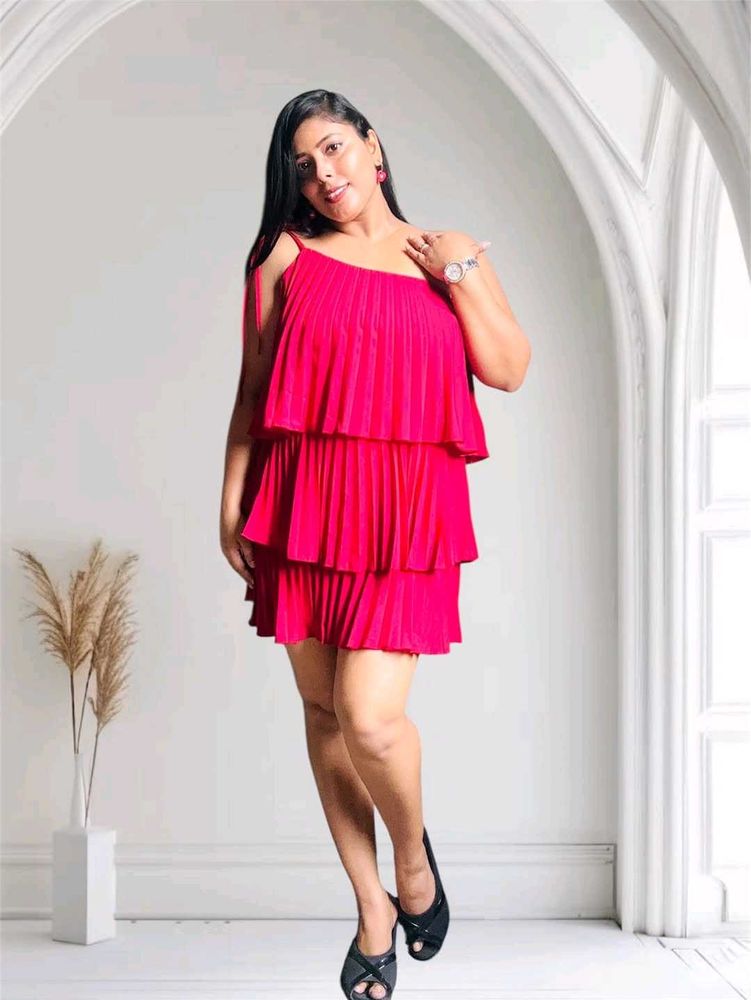 Pink Tiered Mini Dress