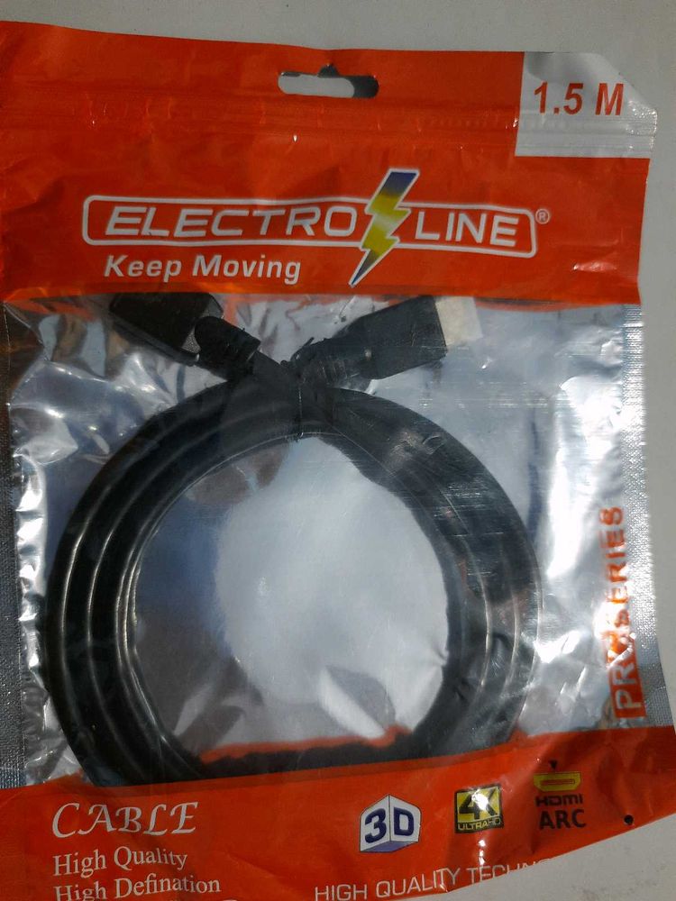 Electroline Black High Speed 1.5 Meter HDMI Cable