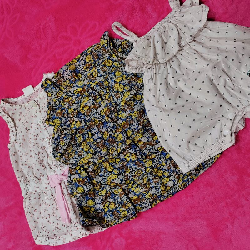 Set Of 3 Baby Girl Frocks