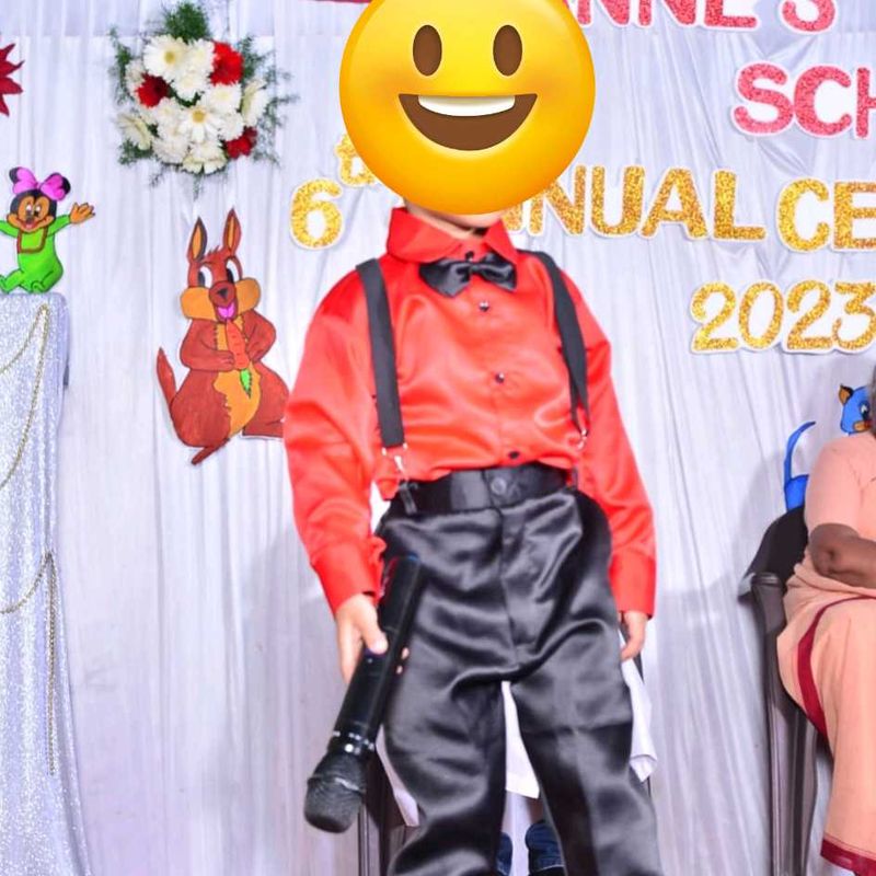 Boy&#39;s Red Shirt &amp; Suspenders Outfit