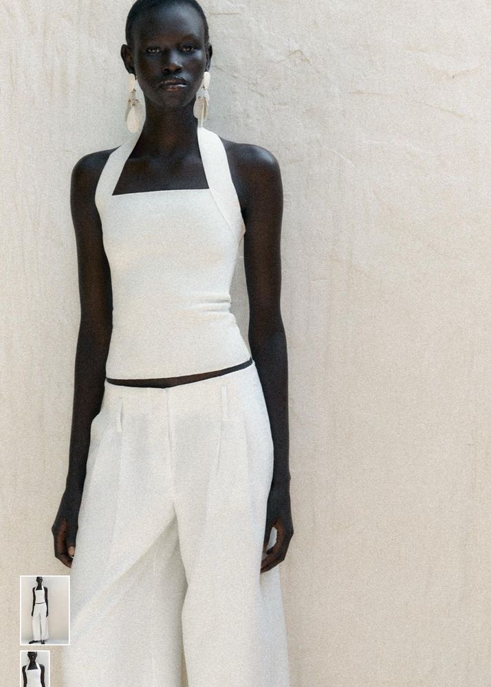 ZARA White Halter top with Tag