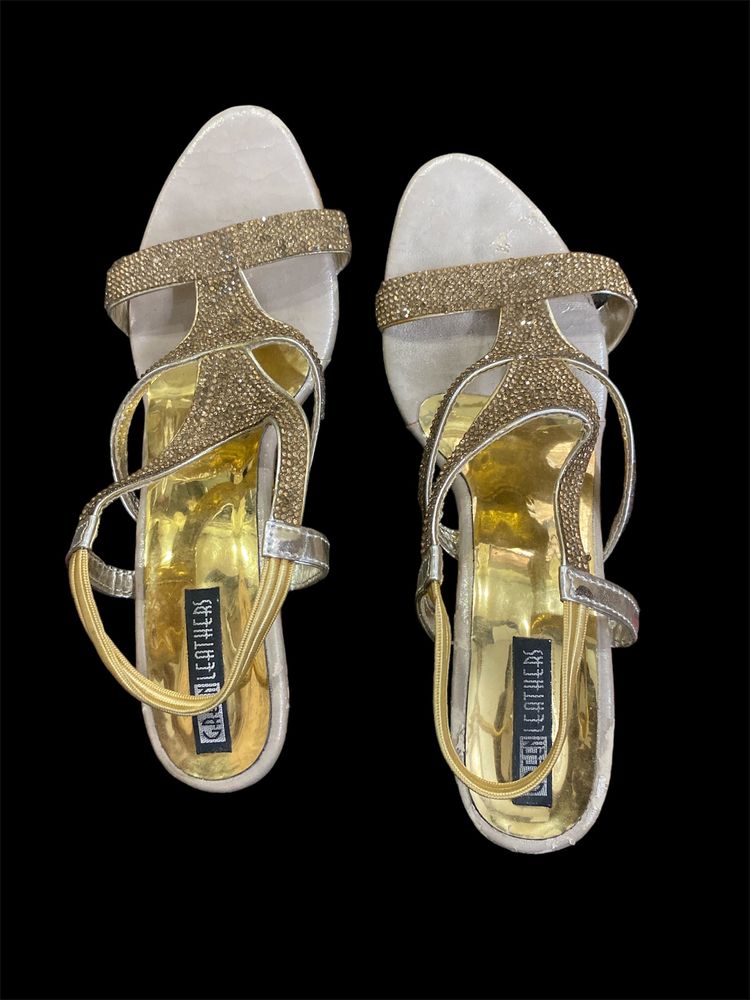 Gold Rhinestone Heels Size 7