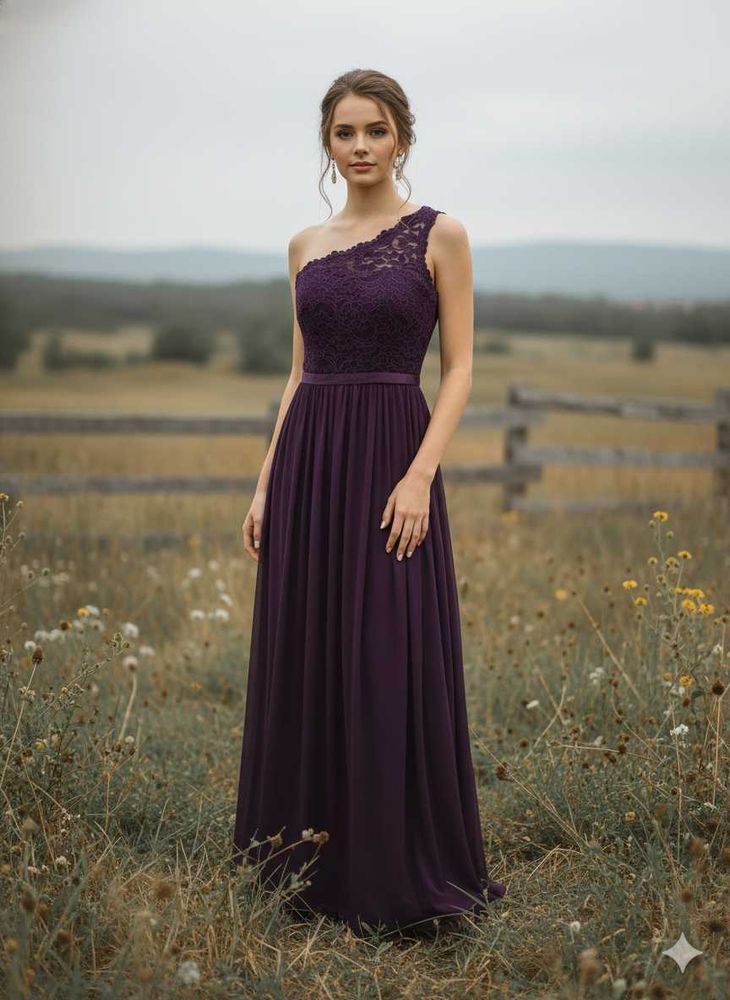 Purple One-Shoulder Dress