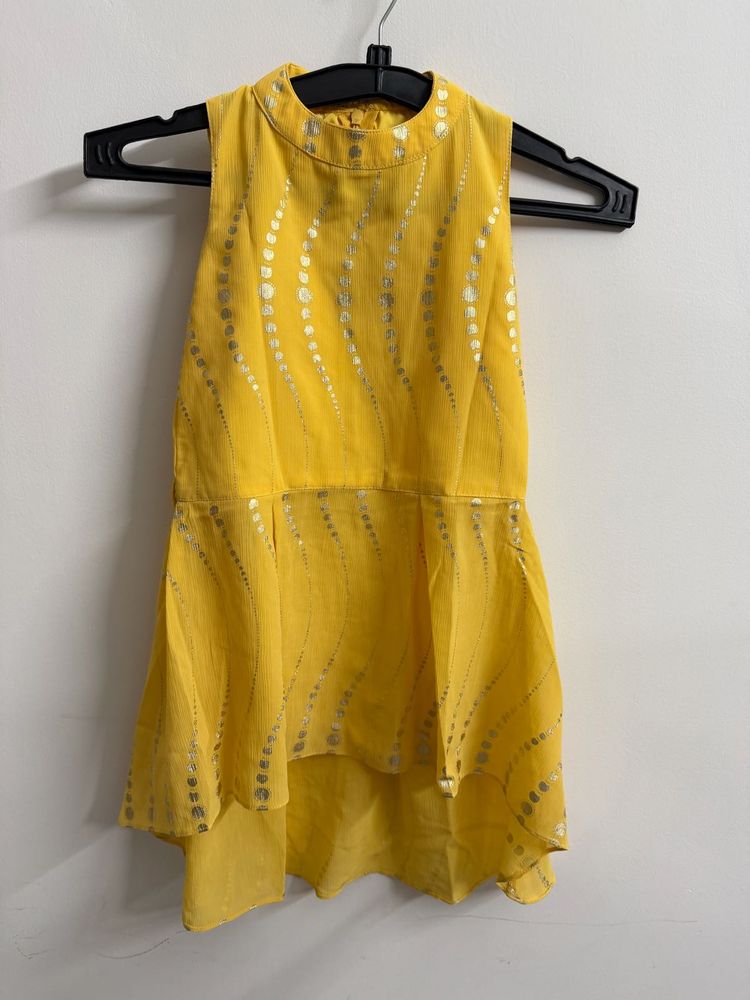 Yellow Sleeveless Top and Sharara