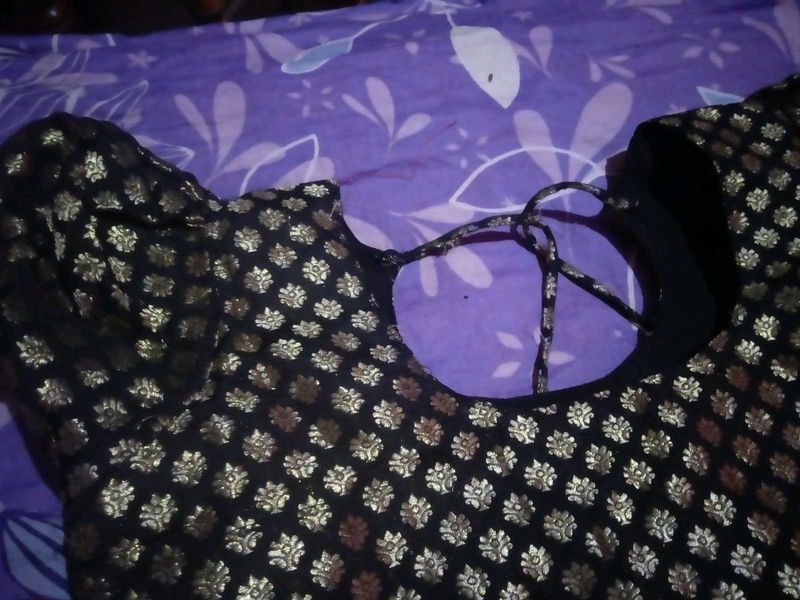 Embroidered Black Blouse