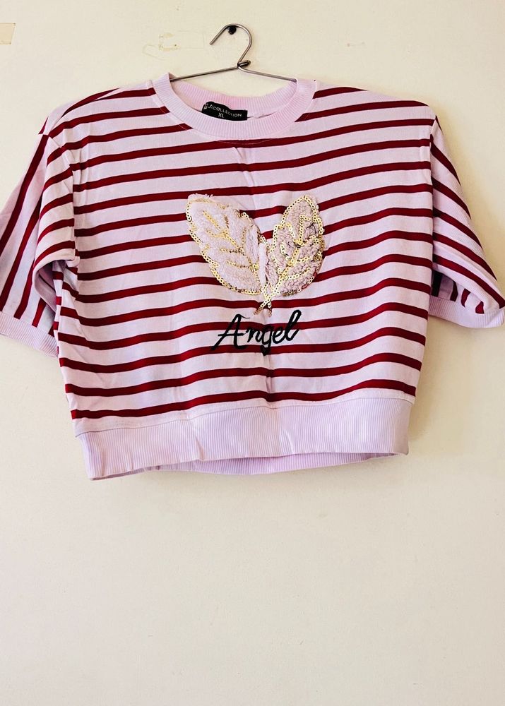 Striped &#39;Angel&#39; Tee