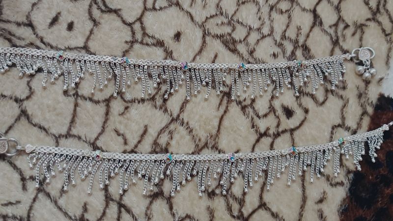 Charming Silver Tone Jingle Bell Anklets 72 Grams