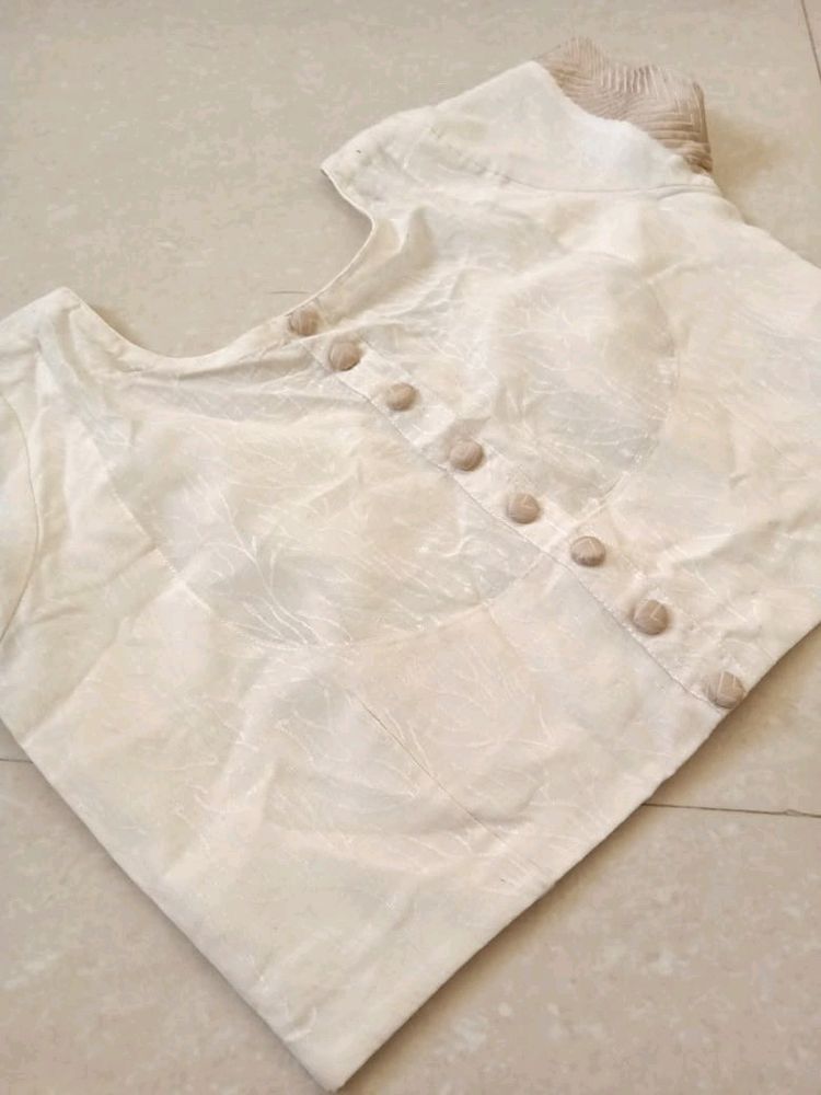 Stylish Back Button Design Blouse