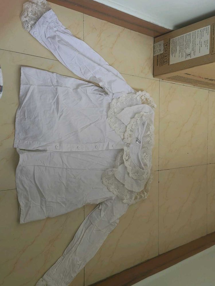Elegant White Lace Shirt